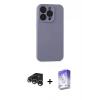 MARSİLYAN™- iPhone 15 Pro Kılıf Ahenk Serisi - Siyah Bilvis 5in1 3D Magic Cam Ekran Koruyucu + Raze Metal Kamera Lens - GS