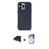 MARSİLYAN™- iPhone 15 Pro Kılıf Ahenk Serisi - Siyah Bilvis 5in1 3D Magic Cam Ekran Koruyucu + Raze Metal Kamera Lens - GS