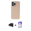 MARSİLYAN™- iPhone 15 Pro Kılıf Ahenk Serisi - Siyah Bilvis 5in1 3D Magic Cam Ekran Koruyucu + Raze Metal Kamera Lens - TMGI