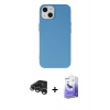 MARSİLYAN™- iPhone 15 Pro Kılıf Ahenk Serisi - Siyah Bilvis 5in1 5D Magic Hayalet Cam Ekran Koruyucu + Gümüş Raze Metal Kamera Lens