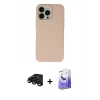 MARSİLYAN™- iPhone 15 Pro Kılıf Ahenk Serisi - Siyah Bilvis 5in1 5D Magic Hayalet Cam Ekran Koruyucu + Siyah Raze Metal Kamera Lens
