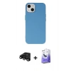 MARSİLYAN™- iPhone 15 Pro Kılıf Ahenk Serisi - Siyah Bilvis 5in1 5D Magic Hayalet Cam Ekran Koruyucu + Siyah Raze Metal Kamera Lens