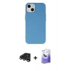 MARSİLYAN™- iPhone 15 Pro Kılıf Ahenk Serisi - Siyah Bilvis 5in1 5D Magic Hayalet Cam Ekran Koruyucu + Titanyum Gri Raze Metal Kamera Lens