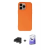 MARSİLYAN™- iPhone 15 Pro Kılıf Ahenk Serisi - Siyah Bilvis 5in1 5D Magic Hayalet Cam Ekran Koruyucu + Titanyum Gri Raze Metal Kamera Lens