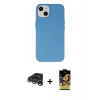 MARSİLYAN™- iPhone 15 Pro Kılıf Ahenk Serisi - Siyah Buffer Cam Ekran Koruyucu + Raze Metal Kamera Lens - GS