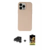 MARSİLYAN™- iPhone 15 Pro Kılıf Ahenk Serisi - Siyah Buffer Cam Ekran Koruyucu + Raze Metal Kamera Lens - GS