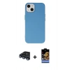MARSİLYAN™- iPhone 15 Pro Kılıf Ahenk Serisi - Siyah Buffer Hayalet Cam Ekran Koruyucu + Raze Metal Kamera Lens - LT
