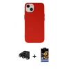 MARSİLYAN™- iPhone 15 Pro Kılıf Ahenk Serisi - Siyah Buffer Hayalet Cam Ekran Koruyucu + Raze Metal Kamera Lens - SH