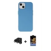MARSİLYAN™- iPhone 15 Pro Kılıf Ahenk Serisi - Siyah Buffer Hayalet Cam Ekran Koruyucu + Raze Metal Kamera Lens - SH