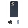 MARSİLYAN™- iPhone 15 Pro Kılıf Ahenk Serisi - Siyah Joko Magic 5D Cam + Gümüş Raze Metal Kamera Lens