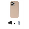MARSİLYAN™- iPhone 15 Pro Kılıf Ahenk Serisi - Siyah Joko Magic 5D Cam + Gümüş Raze Metal Kamera Lens
