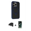 MARSİLYAN™- iPhone 15 Pro Kılıf Ahenk Yansıma Özel Seri - Şeffaf 360 Full Body Arka Koruyucu + Raze Metal Kamera Lens - GS