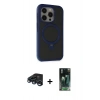 MARSİLYAN™- iPhone 15 Pro Kılıf Ahenk Yansıma Özel Seri - Siyah 360 Mat Full Body Arka Koruyucu + Raze Metal Kamera Lens - LT