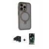 MARSİLYAN™- iPhone 15 Pro Kılıf Ahenk Yansıma Özel Seri - Siyah 360 Mat Full Body Arka Koruyucu + Raze Metal Kamera Lens - LT