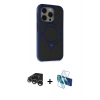 MARSİLYAN™- iPhone 15 Pro Kılıf Ahenk Yansıma Özel Seri - Siyah 3D Antistatik Seramik Nano Ekran Koruyucu + Raze Metal Kamera Lens - GS