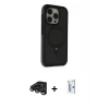 MARSİLYAN™- iPhone 15 Pro Kılıf Ahenk Yansıma Özel Seri - Siyah Bilvis 0.18mm Plus Cam Ekran Koruyucu + Raze Metal Kamera Lens - TMGI