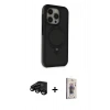 MARSİLYAN™- iPhone 15 Pro Kılıf Ahenk Yansıma Özel Seri - Siyah Bilvis 3D Cam Ekran Koruyucu + Raze Metal Kamera Lens - SH
