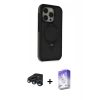 MARSİLYAN™- iPhone 15 Pro Kılıf Ahenk Yansıma Özel Seri - Siyah Bilvis 5in1 3D Magic Cam Ekran Koruyucu + Raze Metal Kamera Lens - LT