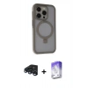 MARSİLYAN™- iPhone 15 Pro Kılıf Ahenk Yansıma Özel Seri - Siyah Bilvis 5in1 3D Magic Cam Ekran Koruyucu + Raze Metal Kamera Lens - LT