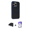 MARSİLYAN™- iPhone 15 Pro Kılıf Ahenk Yansıma Özel Seri - Siyah Bilvis 5in1 3D Magic Cam Ekran Koruyucu + Raze Metal Kamera Lens - LT