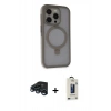 MARSİLYAN™- iPhone 15 Pro Kılıf Ahenk Yansıma Özel Seri - Siyah Bilvis Hayalet Cam Ekran Koruyucu + Raze Metal Kamera Lens - LT