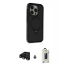 MARSİLYAN™- iPhone 15 Pro Kılıf Ahenk Yansıma Özel Seri - Siyah Bilvis Hayalet Cam Ekran Koruyucu + Raze Metal Kamera Lens - SH