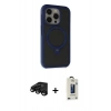 MARSİLYAN™- iPhone 15 Pro Kılıf Ahenk Yansıma Özel Seri - Siyah Bilvis Hayalet Cam Ekran Koruyucu + Raze Metal Kamera Lens - SH
