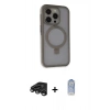 MARSİLYAN™- iPhone 15 Pro Kılıf Ahenk Yansıma Özel Seri - Siyah Joko Magic 5D Cam + Raze Metal Kamera Lens - TMGI