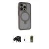 MARSİLYAN™- iPhone 15 Pro Kılıf Ahenk Yansıma Özel Seri - Siyah Joko Magic 5D Hayalet Cam + Raze Metal Kamera Lens - SH