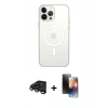 MARSİLYAN™- iPhone 15 Pro Kılıf Ahenk Yansıma Prime - Siyah 3D Antistatik Mat Seramik Nano Ekran Koruyucu + Raze Metal Kamera Lens - TMGI
