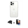 MARSİLYAN™- iPhone 15 Pro Kılıf Ahenk Yansıma Prime - Siyah 3D Antistatik Mat Seramik Nano Ekran Koruyucu + Raze Metal Kamera Lens - GS