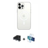MARSİLYAN™- iPhone 15 Pro Kılıf Ahenk Yansıma Prime - Siyah 3D Antistatik Seramik Nano Ekran Koruyucu + Raze Metal Kamera Lens - LT