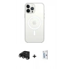 MARSİLYAN™- iPhone 15 Pro Kılıf Ahenk Yansıma Prime - Siyah Bilvis 0.18mm Plus Cam Ekran Koruyucu + Raze Metal Kamera Lens - SH