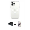 MARSİLYAN™- iPhone 15 Pro Kılıf Ahenk Yansıma Prime - Siyah Bilvis 3D Mat Cam Ekran Koruyucu + Raze Metal Kamera Lens - LT
