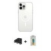 MARSİLYAN™- iPhone 15 Pro Kılıf Ahenk Yansıma Prime - Siyah Polymer Nano Ekran Koruyucu + Raze Metal Kamera Lens - TMGI