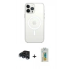 MARSİLYAN™- iPhone 15 Pro Kılıf Ahenk Yansıma Prime - Siyah Polymer Nano Ekran Koruyucu + Raze Metal Kamera Lens - LT