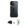 MARSİLYAN™- iPhone 15 Pro Kılıf Akış Çizgi Koleksiyonu - Şeffaf Pasifik Cam Ekran Koruyucu + Raze Metal Kamera Lens - SH