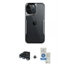 MARSİLYAN™- iPhone 15 Pro Kılıf Akış Çizgi Koleksiyonu - Şeffaf Royal Nano Ekran Koruyucu + Raze Metal Kamera Lens - LT