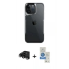 MARSİLYAN™- iPhone 15 Pro Kılıf Akış Çizgi Koleksiyonu - Şeffaf Royal Nano Ekran Koruyucu + Raze Metal Kamera Lens - SH