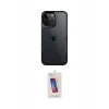 MARSİLYAN™- iPhone 15 Pro Kılıf Akış Çizgi Koleksiyonu - Siyah Joko 5D Cam