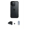 MARSİLYAN™- iPhone 15 Pro Kılıf Akış Çizgi Koleksiyonu - Siyah Joko Magic 5D Cam + Raze Metal Kamera Lens - LT