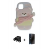 MARSİLYAN™- iPhone 15 Pro Kılıf Akış Yansıma - Siyah 3D Antistatik Hayalet Cam Ekran Koruyucu + Raze Metal Kamera Lens - SH