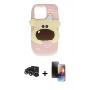 MARSİLYAN™- iPhone 15 Pro Kılıf Akış Yansıma - Siyah 3D Antistatik Mat Seramik Nano Ekran Koruyucu + Raze Metal Kamera Lens - GS
