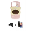 MARSİLYAN™- iPhone 15 Pro Kılıf Akış Yansıma - Siyah 3D Antistatik Mat Seramik Nano Ekran Koruyucu + Raze Metal Kamera Lens - SH