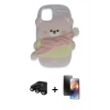 MARSİLYAN™- iPhone 15 Pro Kılıf Akış Yansıma - Siyah 3D Antistatik Mat Seramik Nano Ekran Koruyucu + Raze Metal Kamera Lens - SH