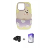 MARSİLYAN™- iPhone 15 Pro Kılıf Akış Yansıma - Siyah Bilvis 5in1 3D Magic Cam Ekran Koruyucu + Raze Metal Kamera Lens - TMGI