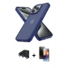 MARSİLYAN™- iPhone 15 Pro Kılıf Atlas Form - Siyah 3D Antistatik Mat Seramik Nano Ekran Koruyucu + Raze Metal Kamera Lens - LT