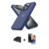 MARSİLYAN™- iPhone 15 Pro Kılıf Atlas Form - Siyah 3D Antistatik Mat Seramik Nano Ekran Koruyucu + Raze Metal Kamera Lens - TMGI