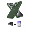 MARSİLYAN™- iPhone 15 Pro Kılıf Atlas Form - Siyah Bilvis 5in1 3D Magic Cam Ekran Koruyucu + Raze Metal Kamera Lens - GS