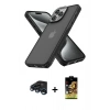 MARSİLYAN™- iPhone 15 Pro Kılıf Atlas Form - Siyah Buffer Cam Ekran Koruyucu + Raze Metal Kamera Lens - LT